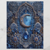Blue Moon Charm Junk Journal Scrapbook Paper (正面)