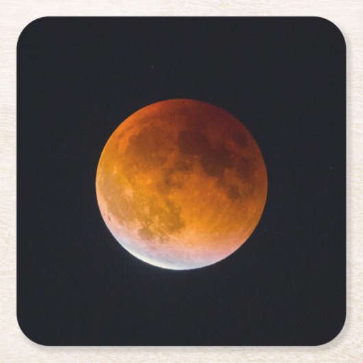 Blue Moon Lunar Eclipse | Washington State スクエアペーパーコースター (正面)