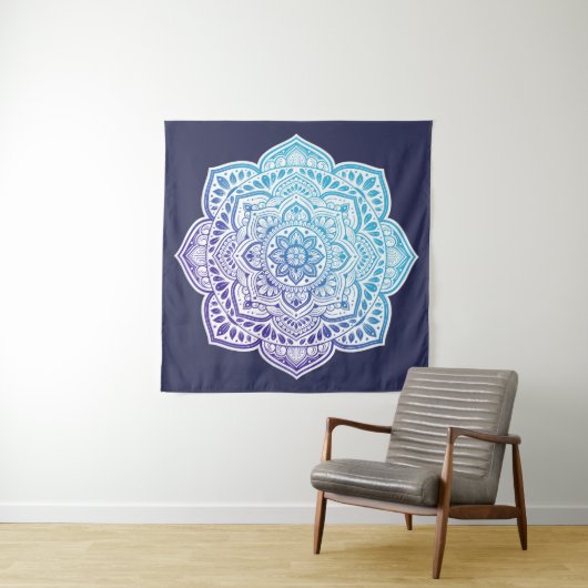 Blue Moon Mandala Fine Art Tapestry タペストリー (インサイチュ(横))
