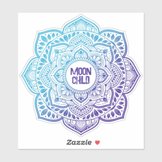 Blue Moon Mandala Personalized Vinyl Sticker シール (シート)