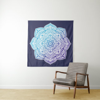 Blue Moon Mandala Tapestry タペストリー