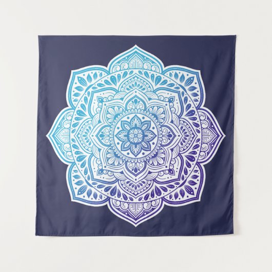 Blue Moon Mandala Tapestry タペストリー (正面)