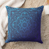 Blue Moon Mandala Throw Pillow クッション (ブランケット)