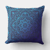 Blue Moon Mandala Throw Pillow クッション (正面)