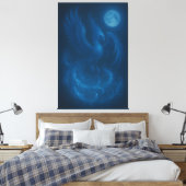 Blue Moon Phoenix · Fine Art Canvas Print キャンバスプリント (インサイチュ (寝室))