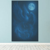 Blue Moon Phoenix · Fine Art Canvas Print キャンバスプリント (インサイチュ (ウッドフロア))