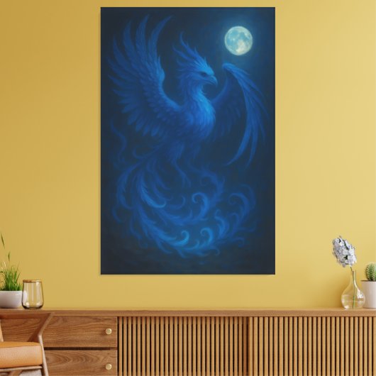 Blue Moon Phoenix · Fine Art Canvas Print キャンバスプリント (インサイチュ (リビング))