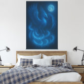 Blue Moon Phoenix · Fine Art Canvas Print キャンバスプリント (インサイチュ (寝室))