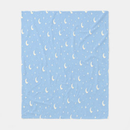 Blue Moon & Stars Baby Blanket フリースブランケット