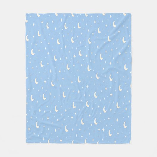 Blue Moon & Stars Baby Blanket フリースブランケット (正面)