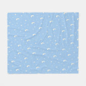 Blue Moon & Stars Baby Blanket フリースブランケット (正面(横))