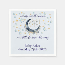 Blue Moon Stars Boy Baby Shower スタンダードカクテルナプキン