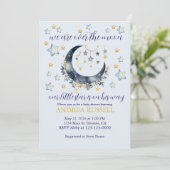 Blue Moon Stars Boy Baby Shower Invitation 招待状 (スタンド正面)