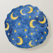 Blue Moons Gold Stars ラウンドクッション (裏面)