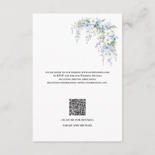 Blue Morning Glorys QR Code Enclosure Card エンクロージャーカード (裏面)