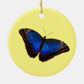 Blue Morpho Butterfly Personalized with Name セラミックオーナメント (裏面)