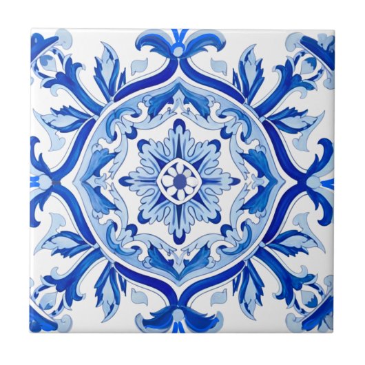 Blue Mosaic Italian baroque art タイル (正面)