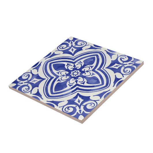 Blue Mosaic Pattern ceramic tile タイル (側面)
