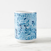 Blue Mosaic Petals Pattern Ceramic Mug コーヒーマグカップ (中央)