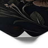Blue Moth Botanical Print, Dark Academia Wall Art ポスター (角)