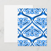 Blue Moth Butterfly Watercolor Looks White Pretty  ノートカード (正面/裏面)
