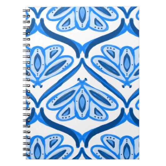 Blue Moth Butterfly Watercolor Looks White Pretty  ノートブック (正面)