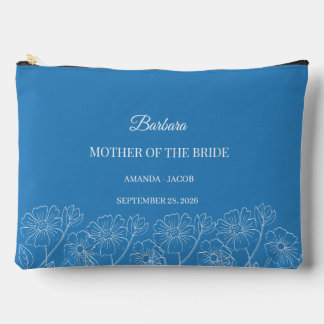 Blue Mother of the Bride with Names and Date  アクセサリーポーチ