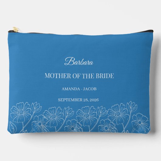 Blue Mother of the Bride with Names and Date  アクセサリーポーチ (正面)
