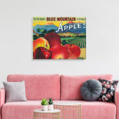 Blue Mountain Apple Crate LabelCove、または キャンバスプリント (インサイチュ (リビング))