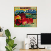 Blue Mountain Apple Crate LabelCove、または ポスター (ホームオフィス)