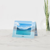 Blue Mountain Lake Photo Folded Thank You Card サンキューカード (裏面)