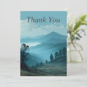 Blue Mountain Landscape Thank You Card 招待状 (スタンド正面)