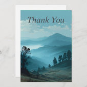 Blue Mountain Landscape Thank You Card 招待状 (正面/裏面)