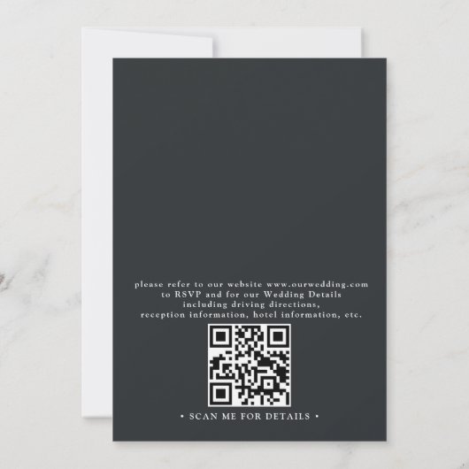 Blue Mountain Minimalist Budget QR Code Wedding 招待状 (裏面)