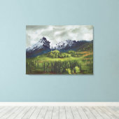 Blue Mountain of the Far North：切り抜きキャンバス キャンバスプリント (インサイチュ (ウッドフロア))