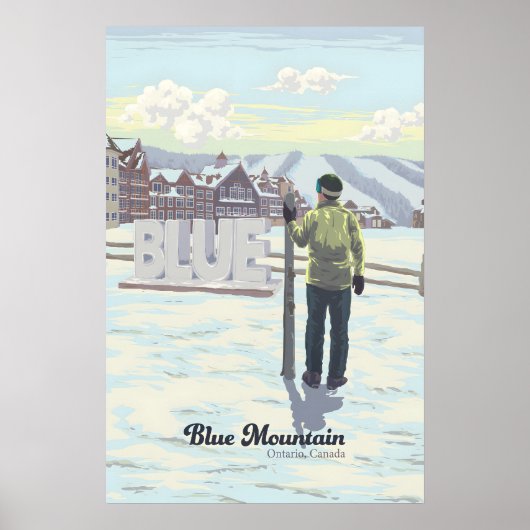 Blue Mountain Ski Resort Canada Travel Poster ポスター (正面)