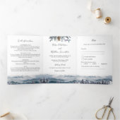 Blue Mountains and Forest、RSVP結婚との連携 三つ折り招待状 (内部)