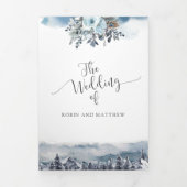 Blue Mountains and Forest、RSVP結婚との連携 三つ折り招待状 (カバー)