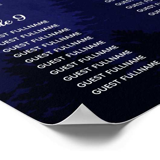 Blue Mountains  Wedding Seating Chart ポスター (角)