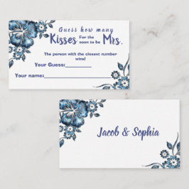 Blue Mrsシャワーゲームカードのキス数 プレイスカード