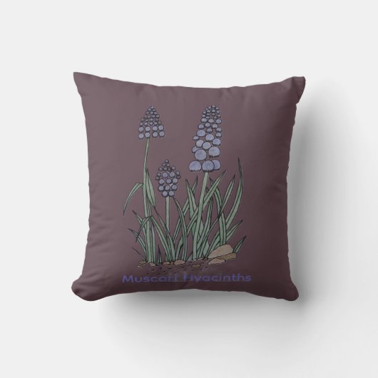 Blue Muscari Hyacinths クッション (正面)