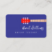 Blue Music Business Card for Guitar Teachers 名刺 (正面)