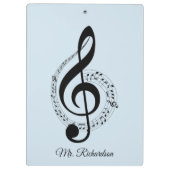 Blue Music Notesクリップボパーソナライズされたード クリップボード (裏面)