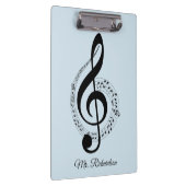 Blue Music Notesクリップボパーソナライズされたード クリップボード (右)