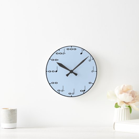 Blue Musical Math Wall Clock ラウンド壁時計 (ホーム)