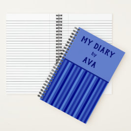 Blue My Diary by Me ストライプの Journal ノートブック