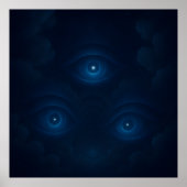 Blue Mystic Energy Eyes Wall Art ポスター (正面)