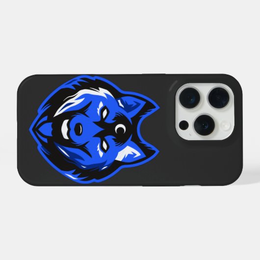 Blue Mystic Wolf iPhone 15 Case iPhoneケース (裏面横)