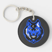 Blue Mystic Wolf Keychain キーホルダー (正面)