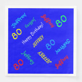 Blue Napkins, 80th Birthday Party名前を繰り返す (正面)